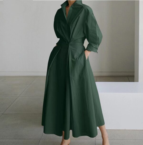 Long-sleeve Blouse Elastic Waist Swing Dress - Image 8