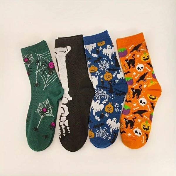 Women And Mens Funny Halloween Socks Adults Skeleton Dress Socks Spider Web Skull Crew Socks Novelty Halloween Gift - Image 6