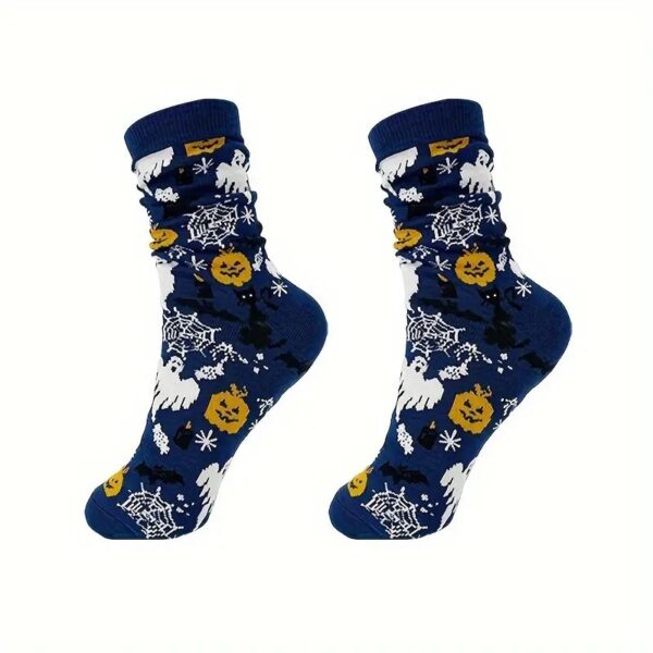 Women And Mens Funny Halloween Socks Adults Skeleton Dress Socks Spider Web Skull Crew Socks Novelty Halloween Gift - Image 5