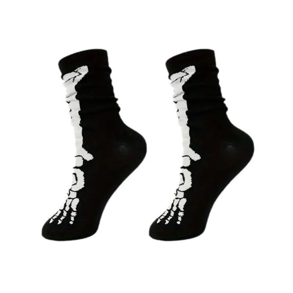 Women And Mens Funny Halloween Socks Adults Skeleton Dress Socks Spider Web Skull Crew Socks Novelty Halloween Gift - Image 2