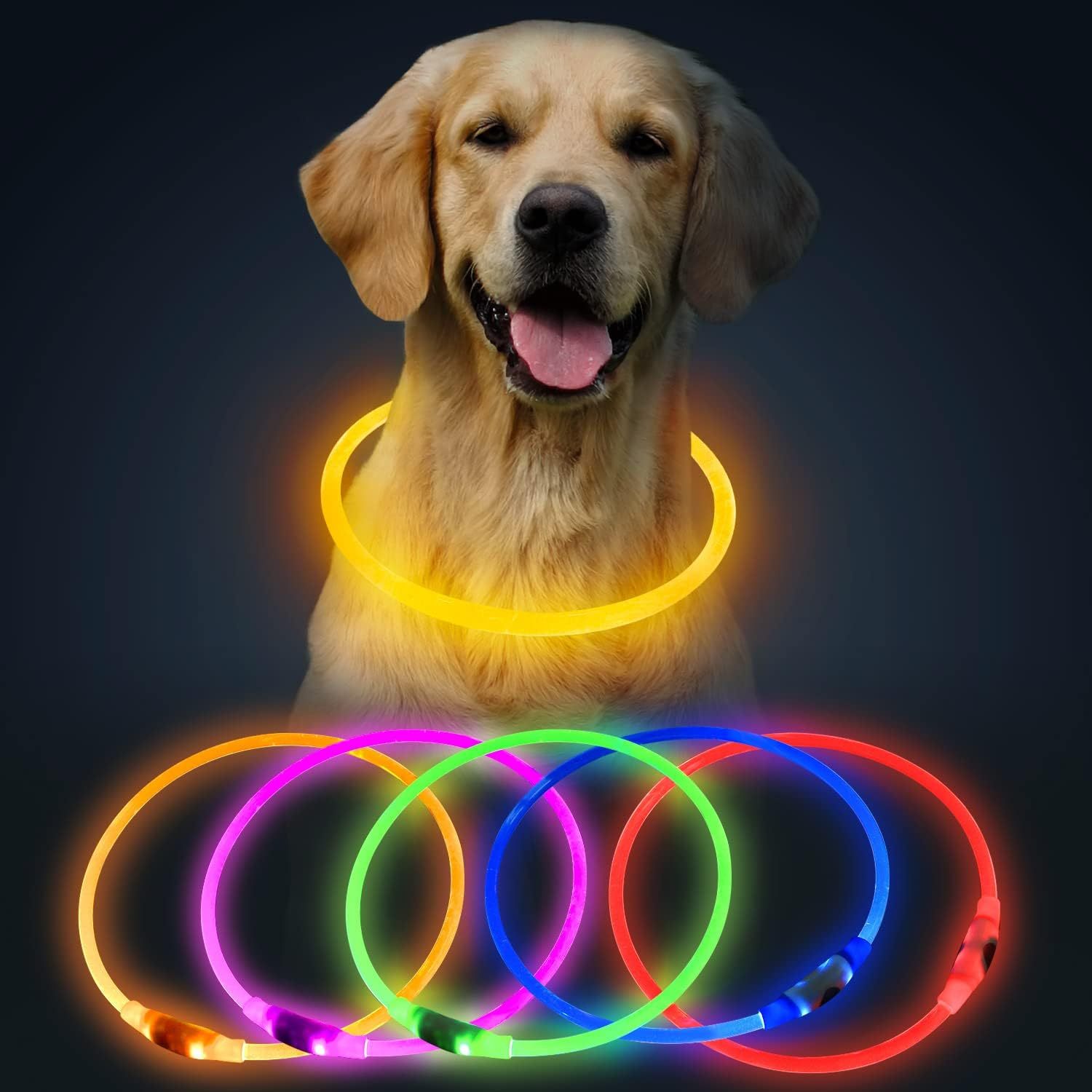 LED Dog Collar USB Rechargeable Glowing Pet Collars Lighted Up Safety Necklace Glow In The Dark For You Your Dogs - Image 6
