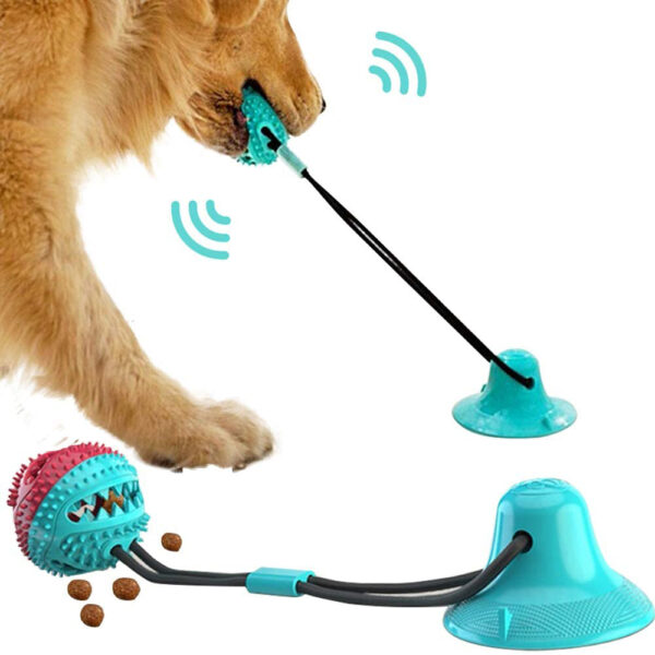 Silicone Suction-Cup Tug Ball – Interactive Chew Toy for Dogs